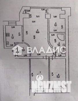 3-к квартира, вторичка, 80м2, 7/12 этаж