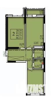 2-к квартира, вторичка, 65м2, 11/21 этаж