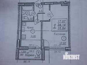 1-к квартира, вторичка, 34м2, 12/12 этаж
