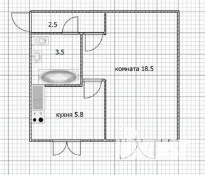 1-к квартира, вторичка, 30м2, 4/5 этаж