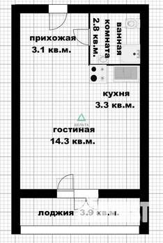 Студия квартира, вторичка, 26м2, 8/11 этаж