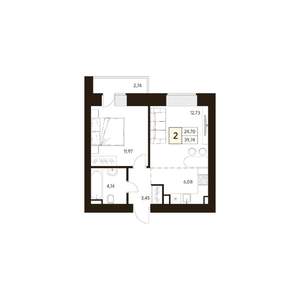 1-к квартира, вторичка, 40м2, 16/17 этаж