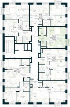 1-к квартира, строящийся дом, 41м2, 9/10 этаж