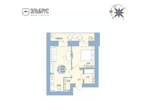 2-к квартира, вторичка, 43м2, 10/20 этаж