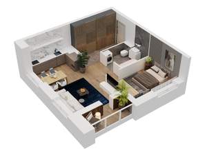1-к квартира, вторичка, 45м2, 5/25 этаж