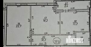2-к квартира, вторичка, 70м2, 2/3 этаж