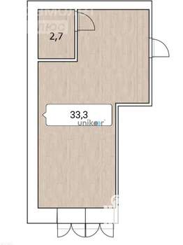 1-к квартира, вторичка, 33м2, 3/9 этаж