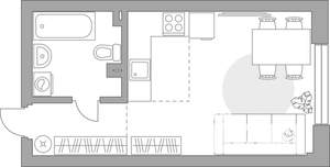 Студия квартира, строящийся дом, 30м2, 2/23 этаж