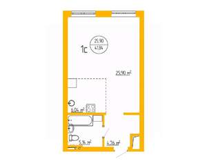 1-к квартира, вторичка, 42м2, 3/16 этаж