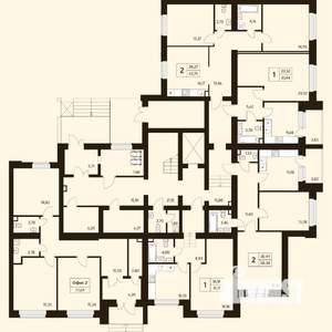 2-к квартира, строящийся дом, 68м2, 1/10 этаж