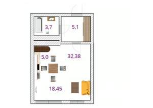 Студия квартира, вторичка, 32м2, 17/32 этаж