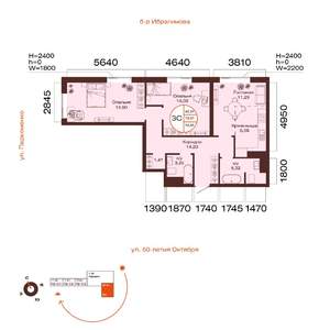 3-к квартира, вторичка, 73м2, 6/32 этаж