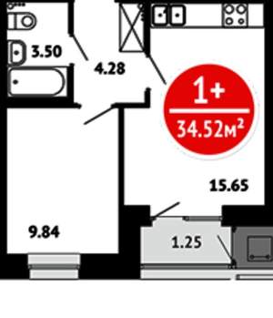 2-к квартира, вторичка, 33м2, 6/7 этаж
