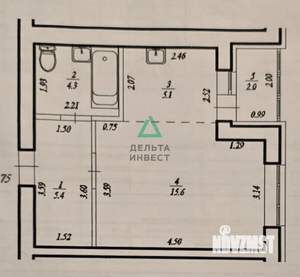 1-к квартира, вторичка, 30м2, 13/14 этаж