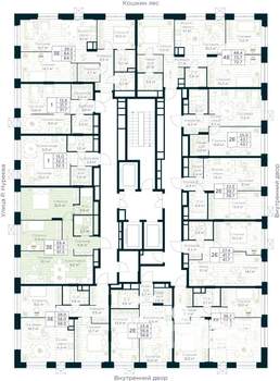 2-к квартира, строящийся дом, 62м2, 13/30 этаж