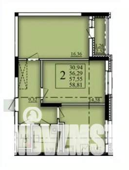 2-к квартира, вторичка, 58м2, 4/21 этаж