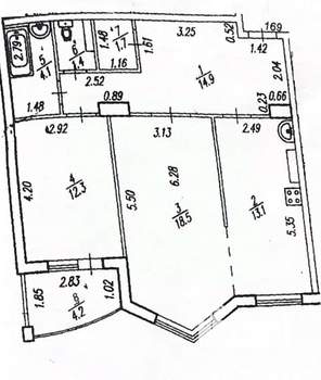 2-к квартира, вторичка, 66м2, 5/12 этаж