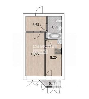 1-к квартира, вторичка, 30м2, 6/26 этаж