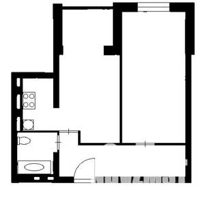 1-к квартира, вторичка, 47м2, 23/25 этаж