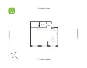 1-к квартира, вторичка, 79м2, 2/25 этаж