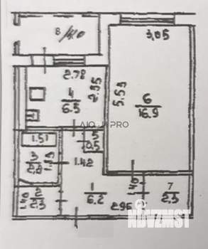 1-к квартира, вторичка, 38м2, 4/9 этаж