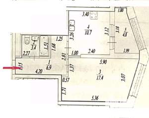 1-к квартира, вторичка, 41м2, 3/26 этаж