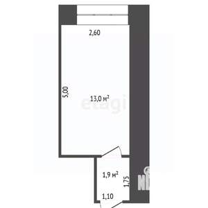 Студия квартира, вторичка, 15м2, 9/9 этаж