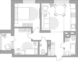 3-к квартира, строящийся дом, 63м2, 22/23 этаж