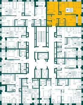 2-к квартира, строящийся дом, 60м2, 19/27 этаж