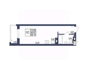 Студия квартира, вторичка, 28м2, 31/34 этаж
