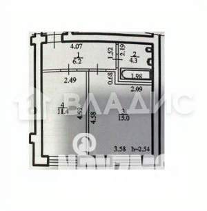 2-к квартира, вторичка, 37м2, 1/13 этаж