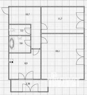 2-к квартира, вторичка, 57м2, 6/25 этаж