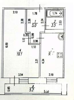 1-к квартира, вторичка, 42м2, 4/10 этаж
