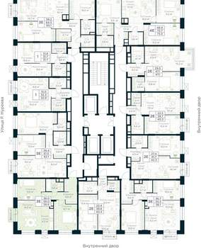 2-к квартира, строящийся дом, 59м2, 27/30 этаж