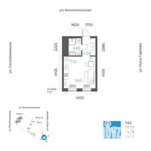 1-к квартира, вторичка, 25м2, 19/32 этаж