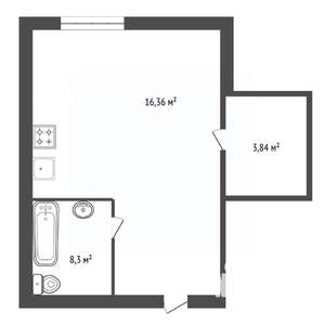 Студия квартира, вторичка, 23м2, 4/23 этаж