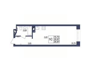 Студия квартира, строящийся дом, 29м2, 16/34 этаж