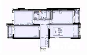3-к квартира, строящийся дом, 84м2, 3/25 этаж