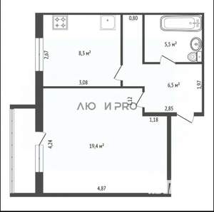 1-к квартира, вторичка, 38м2, 9/9 этаж