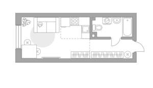 Студия квартира, вторичка, 28м2, 2/23 этаж