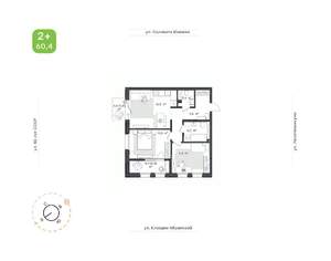 2-к квартира, строящийся дом, 60м2, 2/24 этаж