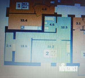 2-к квартира, вторичка, 52м2, 3/15 этаж