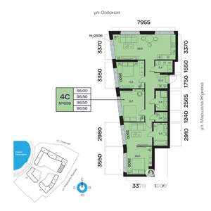 4-к квартира, вторичка, 99м2, 14/32 этаж