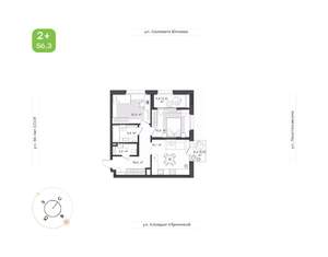 2-к квартира, вторичка, 56м2, 2/24 этаж