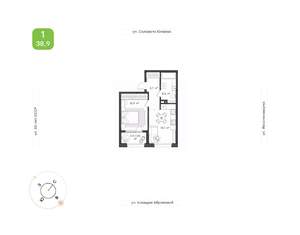 1-к квартира, вторичка, 39м2, 11/12 этаж