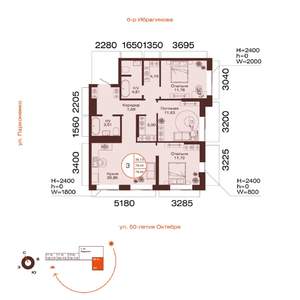 3-к квартира, вторичка, 79м2, 20/32 этаж
