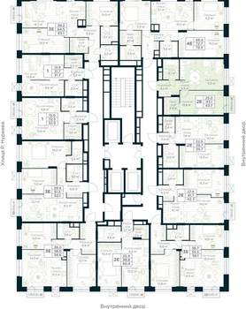 1-к квартира, строящийся дом, 44м2, 12/30 этаж