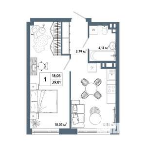 1-к квартира, вторичка, 40м2, 9/31 этаж