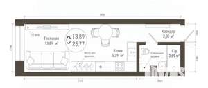 1-к квартира, вторичка, 26м2, 14/23 этаж