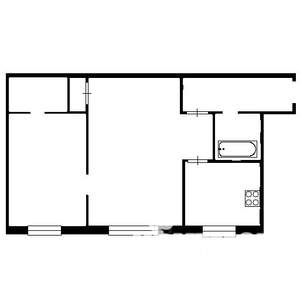2-к квартира, вторичка, 46м2, 1/4 этаж